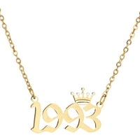 Ženski lanac džempera godina proizvodnje 1980-Ogrlica sa značajnim brojem od nehrđajućeg čelika Pokloni za nakit