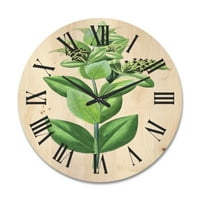 Dizajnirati 'Drevni zeleni listovi biljke vi' tradicionalni drveni zidni sat