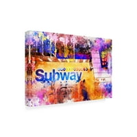 Zaštitni znak likovna umjetnost 'NYC kolekcija akvarela - stanica podzemne željeznice' platno umjetnost Philippea