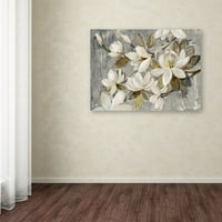Zaštitni znak likovna umjetnost 'Magnolia jednostavnost neutralna siva' platno umjetnost Silvia Vassileva