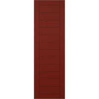 Ekena Millwork 18 W 61 H TRUE FIT PVC Horizontalni sloj uokviren modernim stilom Fiksni nosač, paprika crvena