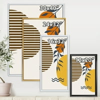 DesignArt 'Sažetak oblika s botaničkim minimalističkim listom I' Moderno uokvirena platna zidna umjetnička print