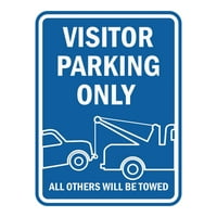 Natpisi u portretnom kružnom parkiralištu samo za posjetitelje, svi ostali će biti vučeni u Abs plastici