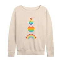 Trenutna poruka - ponos - mir, ljubav, znakovi ponosa duge - lagani ženski francuski Terry pulover