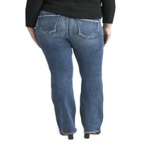 Silver Jeans Co. Plus veličina Elyse Mid Rise Slim Bootcut Traperice Veličine struka 12-24