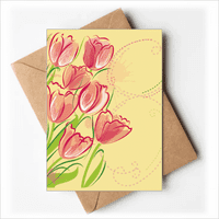 Ručno oslikane čestitke za ilustraciju cvijeta tulipana Pozvani ste pozivnice