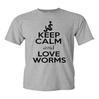 Budite mirni i ljubav crvi ribolovni majica za odrasle ljubitelje životinja