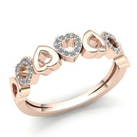 Zaručnički prsten od prirodnog dijamanta okruglog reza od 0,25 karata od 18 karata od punog ružičastog, bijelog
