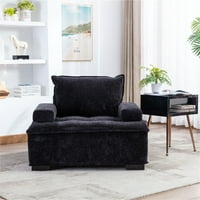 Aukfa naglasak stolica- dnevna soba Prevelika jednostruka naslonjača- poli tkanina- crna