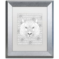 Zaštitni znak likovna umjetnost Životinje 27 Canvas Art by Hello Angel, White Matte, Silver Frame