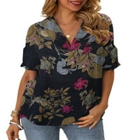 Ženske ljetne majice u obliku kroja u obliku donjeg dijela, ležerna majica s cvjetnim printom, odjeća za slobodno