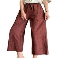 & / Ženske Palazzo hlače širokih nogavica na vezanje ležerna dnevna odjeća jednobojne ljetne hlače djevojačke