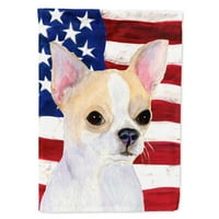 Caroline's Treasures SS4230-ZASTAVA-RODITELJ zastavu SAD-Američku zastavu sa zastavom Chihuahua, višebojne