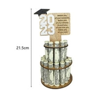 KISKICK Dvoslojni diplomirani nositelj novca s više rupa i engleskog tiska pisma, drveni stalak za novac, kreativna