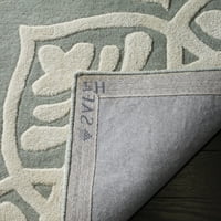 Vuneni tepih s geometrijskim uzorkom u donjem rublju, siva slonovača, 2 '3 7'