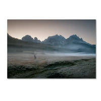 Prepoznatljiva likovna umjetnost maglovito jutro na platnu Inigo sia