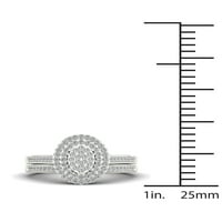1 3-karatni ovalni dijamant od srebra u obliku ovalnog oblika s hrpom vjenčanih setova
