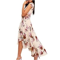 Ljetne haljine za žene, modna Midi haljina kratkih rukava s cvjetnim izrezom u obliku slova u, široke Ležerne