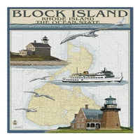 Block Island, Rhode Island, Nautička karta koja prikazuje trajekt