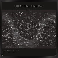 Astrologija - zidni poster s ekvatorijalnom zvjezdanom kartom, uokviren 14.725 22.375