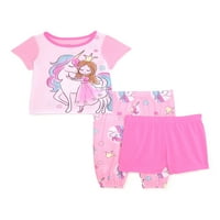 & Ja beba i mališani set pidžama za djevojke, 3-komad, veličine 12m-5T