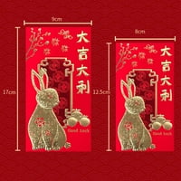 Crveni paket u novogodišnjem stilu s uzorkom zadebljanja riječi blagoslova, kineski festival godine zeca, festivalski