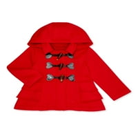 Pink Platinum Girls Ruffle Fleece jakna s detaljima o prebacivanju srca, veličine 4-16