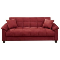 Podesivi kauč od mikrovlakana s jastucima u crvenoj boji-Boja:Crvena