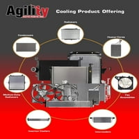 Agility Auto dijelovi Dual radijator i sklop ventilatora kondenzatora za Mitsubishi specifične modele odgovara
