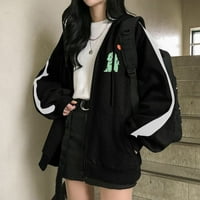 + Ženska jesenska moda s patentnim zatvaračem prevelika obična Udobna majica Plus size slatka jakna Tinejdžerska