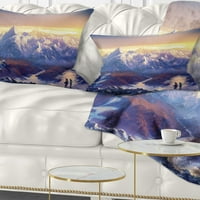 Dizajnerske zimske planine s planinarima-pejzažni tiskani jastuk-12.20