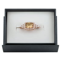 Sjajnost fini nakit simuliran morganite 14kt ružičasto zlato preko srebrnog prstena Sterling