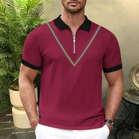Muške majice kratkih rukava, majica za golf, jednobojna kontrastna boja, ulična Casual moda, polo s patentnim