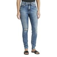 Silver Jeans Co. Ženske visoke note visoke uspone Skinny traperice, veličine struka 24-36