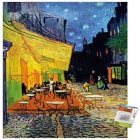 Noćna terasa kafića Vincenta Van Gogha, zidni poster s gumbima, 22.375 34