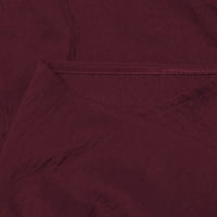 Ležerne hlače za žene za ljetni odmor, udobne pamučne ženske hlače Plus veličine od pamuka i lana u crvenoj boji-2