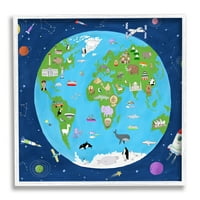 Dječja karta Zemlje i svemira životinje i zvijezde, 24, dizajn Carle dalee