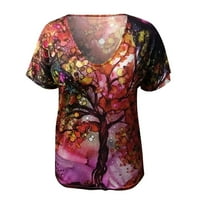 Ženska majica kratkih rukava s kratkim rukavima, Ženska bluza s točkicama, ležerna majica s cvjetnim printom,