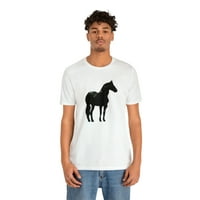 Majica s kratkim rukavima konjske siluete za strastvene ljubitelje konja