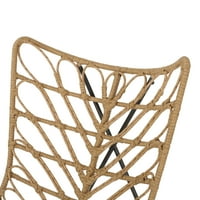 Broxon Wicker Outdoor Accent stolice, set od 2, svijetlo smeđe i crne