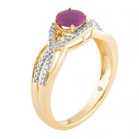 10k Gold Ruby & Carat T.W. Dijamantni vrtložni prsten