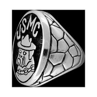 Sterling Silver USMC Chesty prsten, prsten marinskog korpusa, prsten veličine, uvijek vjeran, Semper Fidelis