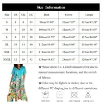 Bazyrey ženske haljine Ljetni gumb kratki rukavi A-line haljine ženske cvjetne ležerne haljine s V-izrezom sive