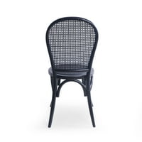 2-dijelna Vintage kožna stolica za blagovanje od 2 komada, Crna