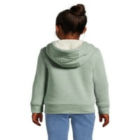 Wonder Nation Girls Plush obložen zip up hoodie, veličine 4- & plus