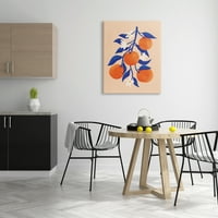 Stupell narančasto drvo citrusno cvijeće Galerija slika hrane i pića omotano platno tiskanje zidne umjetnosti