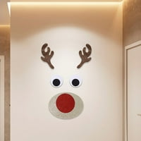 Božićni set naljepnica za vrata osjetio tkanina Santa snjegović Moose uzorak pozadina naljepnica za dom odmor