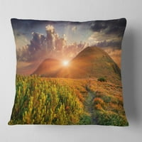 Dizajnirati šareni jesenski krajolik u planinama - jastuk za bacanje s tiskanom pejzažom - 18x18