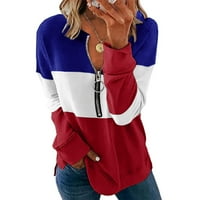 Ženska majica s dugim rukavima s širokim puloverom s patentnim zatvaračem