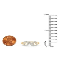 Imperial 1 8CT TDW Dijamantni dvostruki srčani prsten u 10k žutom zlatu